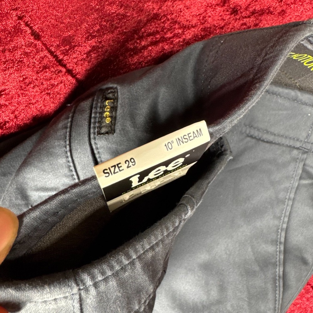 Lee Extreme Motion Chino Shorts Mens 29 Navy Straight Fit 10" Inseam Waistband - Picture 11 of 11